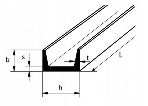Ceownik stalowy g/w UNP 60x30x6 długość 6050mm