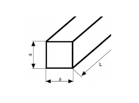 Pręt kwadratowy z mosiądzu 30x30 długość 1000mm (100cm)