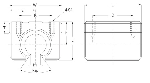 SME 40 L OP Łożysko liniowe w obudowie wersja długa