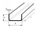 Ceownik stalowy z/g 100x80x4 długość 500mm (50cm)