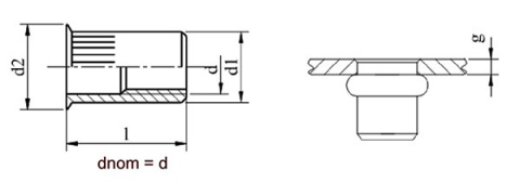 Nitonakrętki kołn stożkowy M10x20,5 AN320 oc 5szt Nitonakrętki kołn stożkowy M10x20,5 AN320 oc 5szt
