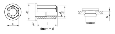Nitonakrętki kołn walcowym M10x24 AN322 oc Nitonakrętki kołn walcowym M10x24 AN322 oc