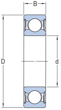 Łożysko kulkowe 608 ZZ ZVL 8x22x7