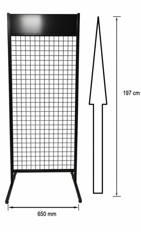 Stojak Ekspozytor sklepowy krata + haki 1900x650 mm