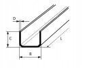 Ceownik stalowy z/g 20x20x2 długość 1000mm (100cm)