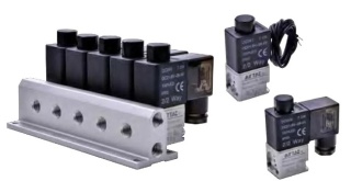 Elektrozawory szeregowe 3/2 NC G1/8, 12 zaworów, z przewodem, 24V DC, 3V2MNCBI-12FG - Airtac