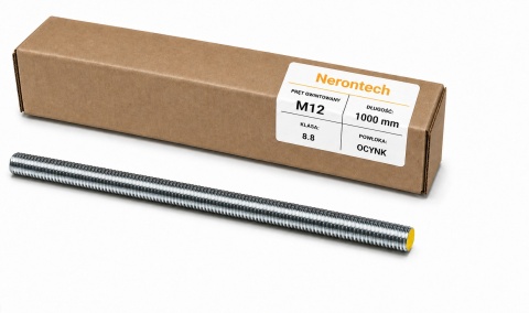 Pręt gwintowany M12 × 1000 mm DIN 976 klasa 8.8 OCYNK 1 szt.