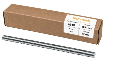 Pręt gwintowany M48 × 1000 mm DIN 976 klasa 4.8 OCYNK 1 szt.