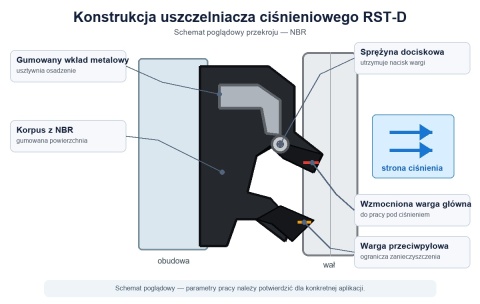Uszczelniacz ciśnieniowy simering 12x22x5.5 RST-D NBR BLUE ERIKS