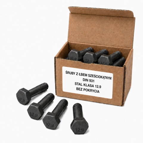M20x150 Śruba z łbem sześciokątnym 12.9 bez pokrycia DIN 931 - 1 szt.