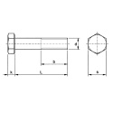 M16x1,5x90 Śruba z łbem sześciokątnym 10.9 bez pokrycia DIN 960 - 1 szt.