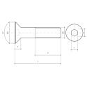 M16x110 Śruba z łbem stożkowym i gniazdem sześciokątnym 10.9 bez pokrycia DIN 7991 NG - 25 szt.