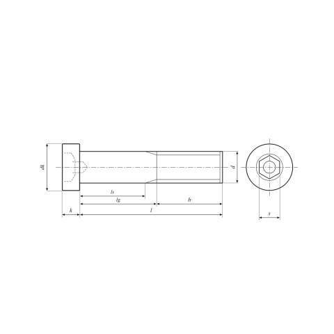 M5x14 Śruba z niskim łbem walcowym i gniazdem sześciokątnym 8.8 bez pokrycia DIN 6912 - 5 szt.