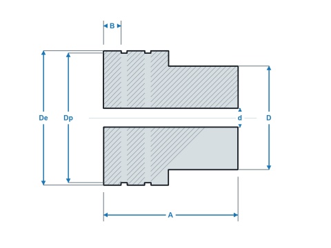 Trzyrzędowe koło łańcuchowe 08B-3 1/2" Z=34 z piastą, hartowane - Hubber