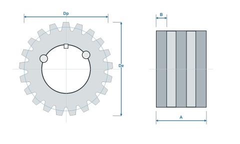 Koło łańcuchowe 10B-3 5/8" Z=21 pod Taper Lock 1615, niehartowane