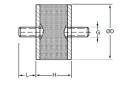 Wibroizolator poduszka A 25/30 M6X18