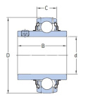 Łożysko samonastawne UC 211 G2 55x100x55,6 SNR