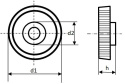 Uchwyt radełkowany do śrub M4x11 56740 Uchwyt radełkowany do śrub M4x11 56740