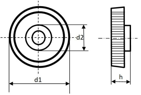 Uchwyt radełkowany do śrub M6x25 56740 Uchwyt radełkowany do śrub M6x25 56740