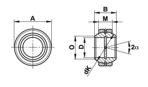 Łożysko przegubowe GE 90 FO-2RS FLURO 90x150x85 Łożysko przegubowe GE 90 FO-2RS FLURO 90x150x85