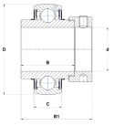 Łożysko samonastawne EX.205 G2 25x52x44.3 Łożysko samonastawne EX.205 G2 25x52x44.3