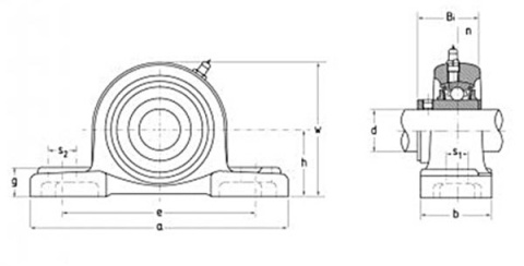 Zespół łożyskowy nierdzewny SSUCP 209