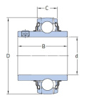 Łożysko samonastawne UC 207 G2 35x72x42,9 SNR Łożysko samonastawne UC 207 G2 35x72x42,9 SNR