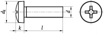 M6x14 Wkręt z łbem walcowym DIN 7985 ocynk 25szt M6x14 Wkręt z łbem walcowym DIN 7985 ocynk 25szt