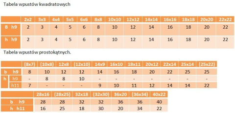 Wpust pryzmatyczny 10x10x1000 DIN 6880 1m Wpust pryzmatyczny 10x10x1000 DIN 6880 1m