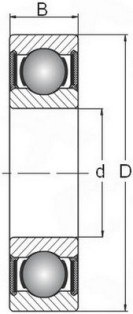 Łożysko kulkowe KINEX 6001 2RSC3 12x28x8