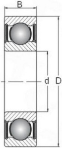 Łożysko kulkowe KINEX 6007 2RSC3 35x62x14