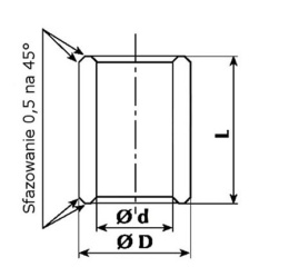 Tuleja tulejka z brązu 5x8x16 AMES