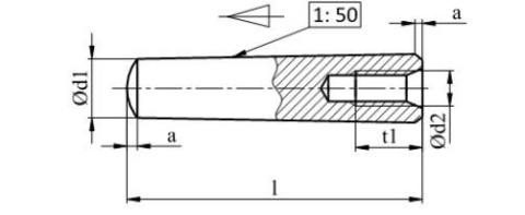 10x40 Kołki stożkowe z gw. wewn. DIN 7978 1szt. 10x40 Kołki stożkowe z gw. wewn. DIN 7978 1szt.