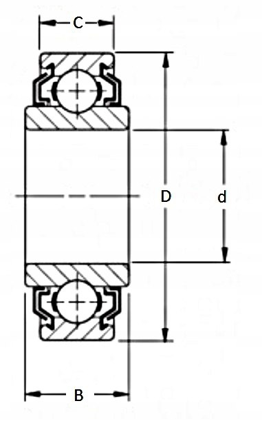 Łożysko kulkowe 211 KRR GBM 55x100x36