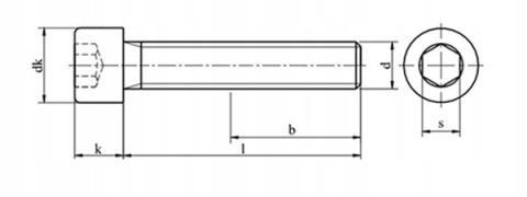 M10x25 Śruby imbusowe ocynk+nylon DIN 912 PG 5szt.