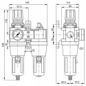 Blok przygotowania powietrza 1" 0,5-8,5 bar