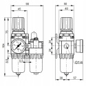 Blok przygotowania powietrza 1/4" 0,5-8,5 bar