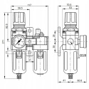 Blok przygotowania powietrza 3/8" 0,5-8,5 bar