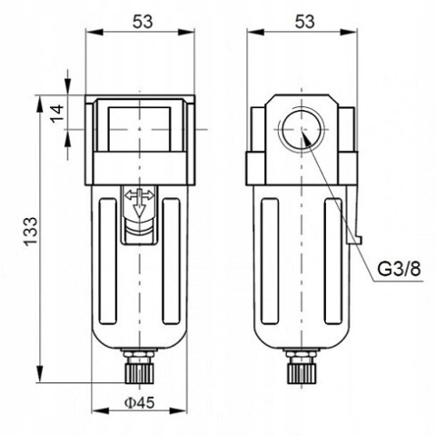 Filtr sprężonego powietrza G3/8" EASY LINE Filtr sprężonego powietrza G3/8" EASY LINE