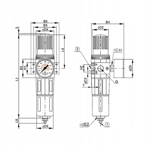 Filtroreduktor G1/2", 0.5-12 bar Filtroreduktor G1/2", 0.5-12 bar