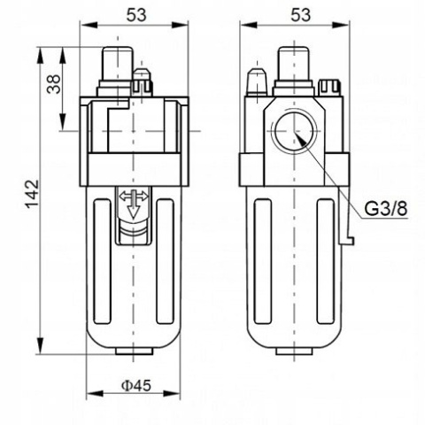 Smarownica sprężonego powietrza G3/8" Smarownica sprężonego powietrza G3/8"
