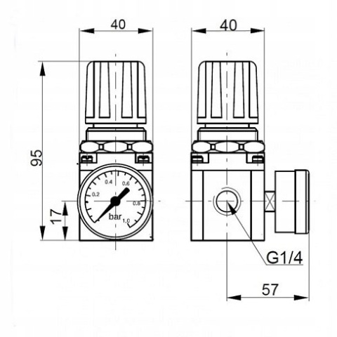 Zawór redukcyjny G1/4" 0,5-8,5 bar Zawór redukcyjny G1/4" 0,5-8,5 bar