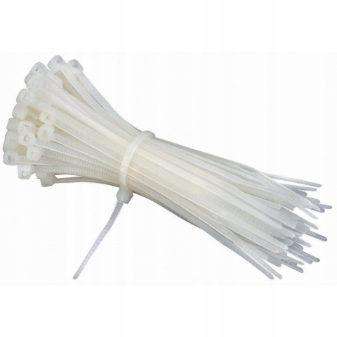 Opaska zaciskowa plastikowa biała 200x3,6 100 szt. Opaska zaciskowa plastikowa biała 200x3,6 100 szt.