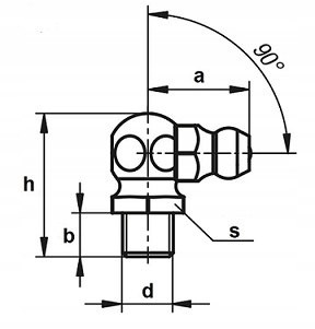 Smarowniczka kalamitka kątowa 90 1/4"UNF Smarowniczka kalamitka kątowa 90 1/4"UNF