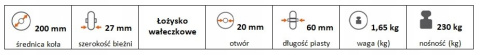 Koło gumowe 200 mm Koło gumowe 200 mm