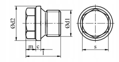 Korek gwintowany z kołnierzem M12x1,5 cz DIN 910