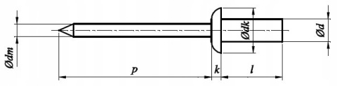 4,8x11 AL/ST Nity zrywalne ISO 15973 20szt 4,8x11 AL/ST Nity zrywalne ISO 15973 20szt