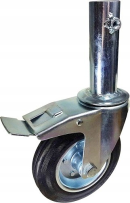 Zestaw kołowy skrętny z hamulcem 200(37/45)trzpień