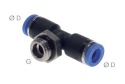 Trójnik wtykowy T 12 mm z gwintem zewnętrznym 1/4
