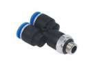 Trójnik wtykowy Y 10 mm z gwintem zewnętrznym 1/4 Trójnik wtykowy Y 10 mm z gwintem zewnętrznym 1/4